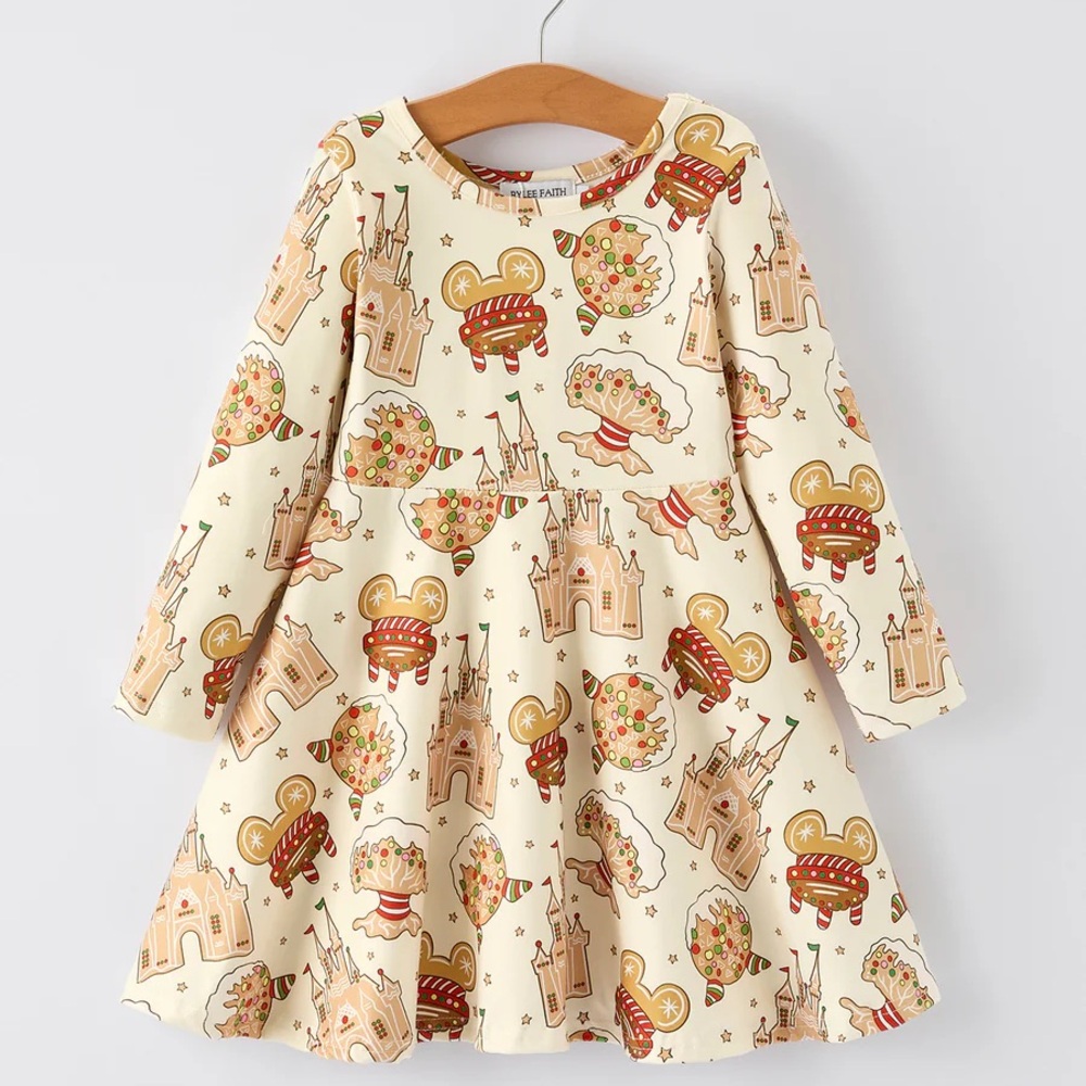 NWT Rylee Faith Christmas Gingerbread Disney Dress 6 Girls Holiday